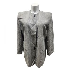 Vintage Ellen Kaye Size 20W Women's Plaid Gray Jacket
